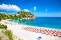 Beautiful Valtos beach near Parga town in Greece.