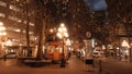 Beautiful Vancouver Gastown at night - the historic district of the city - VANCOUVER, CANADA - APRIL 11, 2017