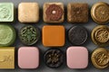 Beautiful variety of luxury handmade soaps, different scents Royalty Free Stock Photo