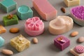 Beautiful variety of luxury handmade soaps, different scents Royalty Free Stock Photo