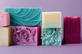 Beautiful variety of luxury handmade soaps, different scents Royalty Free Stock Photo