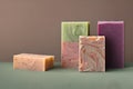 Beautiful variety of luxury handmade soaps, different scents Royalty Free Stock Photo