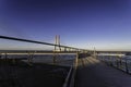 The beautiful Vasco da Gama bridge over the Tagus river in Lisbon Royalty Free Stock Photo