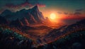 Beautiful vast mountain sunrise scenery