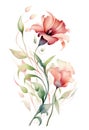 Beautiful vector card with freesia flowers, watercolor illustration Generative AI Royalty Free Stock Photo