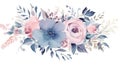 Beautiful vector card with watercolor flowers in pastel colors. Generative AI Royalty Free Stock Photo