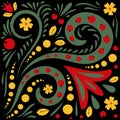 Beautiful vector floral khokhloma patterns.