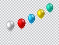 Beautiful vector growth chart in shape of colorful realistic party balloons flying up Royalty Free Stock Photo