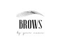 Beautiful vector hand drawing eyebrows for the logo of the master on the eyebrows. Business card template. Royalty Free Stock Photo