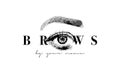 Beautiful vector hand drawing eyebrows for the logo of the master on the eyebrows. Business card template. Royalty Free Stock Photo