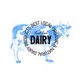 Beautiful vector hand drawn dairy logo.