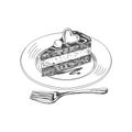 Beautiful vector hand drawn restaurant stuff Illustration.