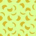 Beautiful vector hand drawn seamless pattern. Banana fruit. Illustration