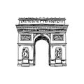 Beautiful vector hand drawn vintage france architecture Illustration.