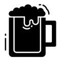 A beautiful vector icon of beer mug, beer foam in modern style Royalty Free Stock Photo
