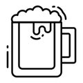 A beautiful vector icon of beer mug, beer foam in modern style Royalty Free Stock Photo