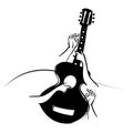 Vector illustration classical acoustic guitar isolated on white background Royalty Free Stock Photo