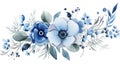 Beautiful vector image with nice watercolor anemones and leaves Generative AI