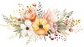 Beautiful vector image with nice watercolor bouquet of anemones Generative AI