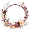 Beautiful vector image with nice watercolor hand drawn autumn wreath Royalty Free Stock Photo