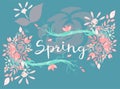 Beautiful vector lettering on spring season