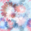 Beautiful vector pattern with hand drawn flowers in abstract style Royalty Free Stock Photo