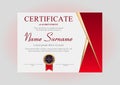 Beautiful vector red and gold certificate template Royalty Free Stock Photo