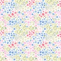 Beautiful vector seamless floral pattern with watercolor gentle summer colorful flowers. Stock illustration. Royalty Free Stock Photo