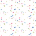 Beautiful vector seamless floral pattern with watercolor gentle summer colorful flowers. Stock illustration. Royalty Free Stock Photo