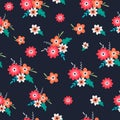 Beautiful Vector seamless flower pattern background. Royalty Free Stock Photo