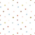 Beautiful vector seamless pattern with hand drawn watercolor dots.