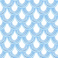 Beautiful vector seamless pattern with watercolor blue archs. Stock illustration.