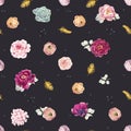 Watercolor floral vector pattern Royalty Free Stock Photo