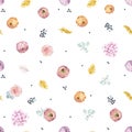 Watercolor floral vector pattern Royalty Free Stock Photo