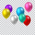 Beautiful vector set of colorful realistic party balloons Royalty Free Stock Photo