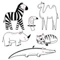 Safari animals vector set Royalty Free Stock Photo