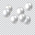 Beautiful vector silver realistic flying party balloons Royalty Free Stock Photo