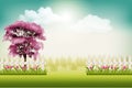 Beautiful vector spring landscape background Royalty Free Stock Photo