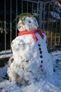 Cheerful Snowman in January. Marzahn-Hellersdorf Berlin Germany