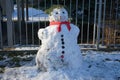 Cheerful Snowman in January. Marzahn-Hellersdorf Berlin Germany