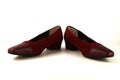 Beautiful velvet shoes in burgundy red