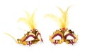 Beautiful venetian carnival masks on white background Royalty Free Stock Photo