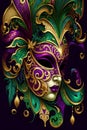 Beautiful venetian mask with floral ornaments, vector illustration