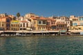 Beautiful venetian port of Chania, Crete island, Greece