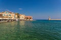 Beautiful venetian port of Chania, Crete island, Greece