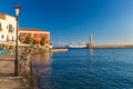 Beautiful venetian port of Chania, Crete island, Greece