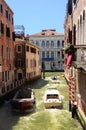 Beautiful venetian street in summer day, in Italy