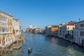 Beautiful Venetian view with Grand Canal, Basilica Santa Maria della Salute and traditional gondolas, in Venice, Italy Royalty Free Stock Photo