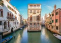 Beautiful Venice canal view with venetian building, Venice, Italy