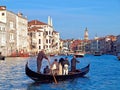 Beautiful Venice with a gondola on Canale Grande